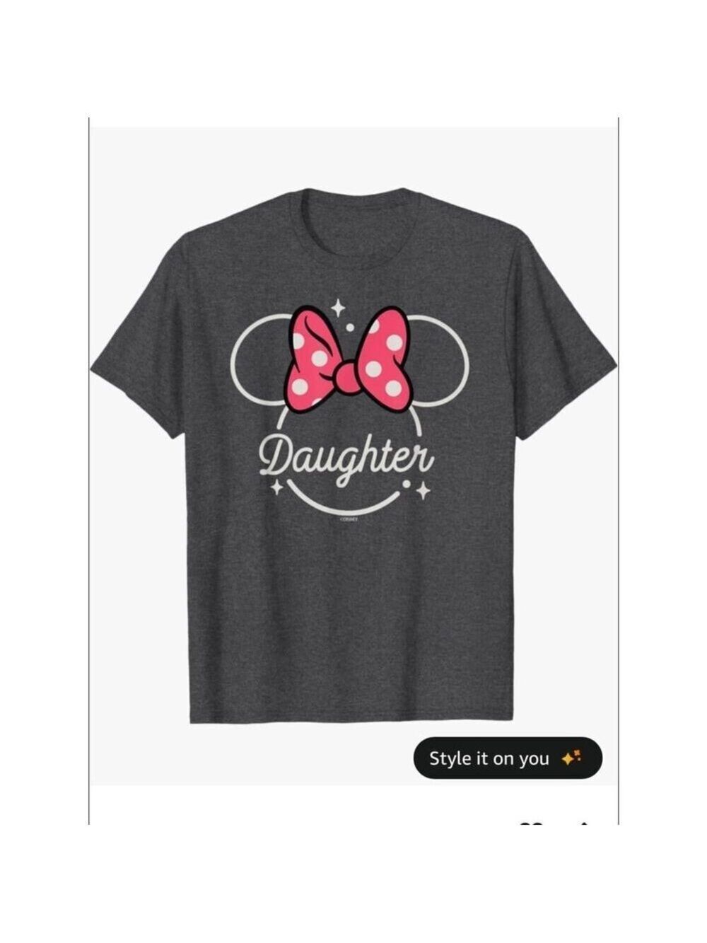 Disney Minnie Mouse Daughter Shirt XL Gray Disney Family Trip Graphic Tee